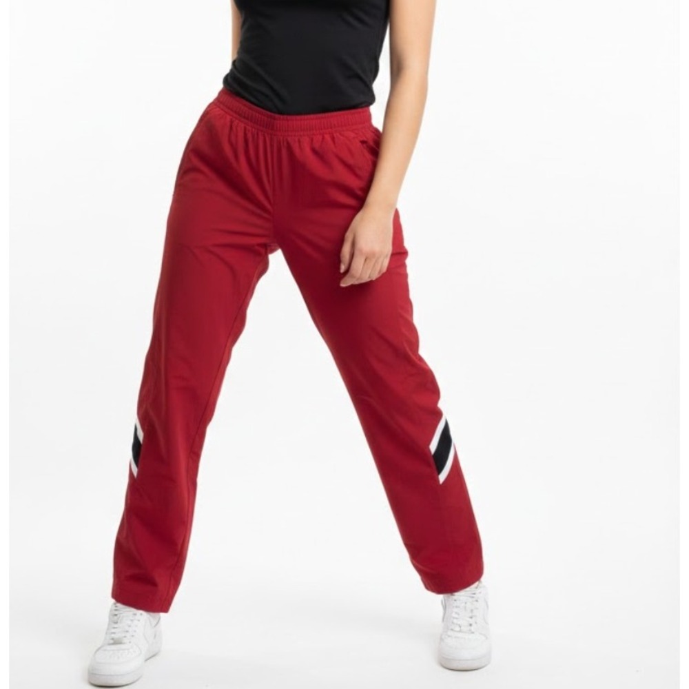 IZOD Red Nylon‎ Athletic Track Pants Women's Size 10 Side Stripe Golf Casual